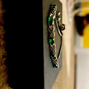 Silver and emerald bracelet